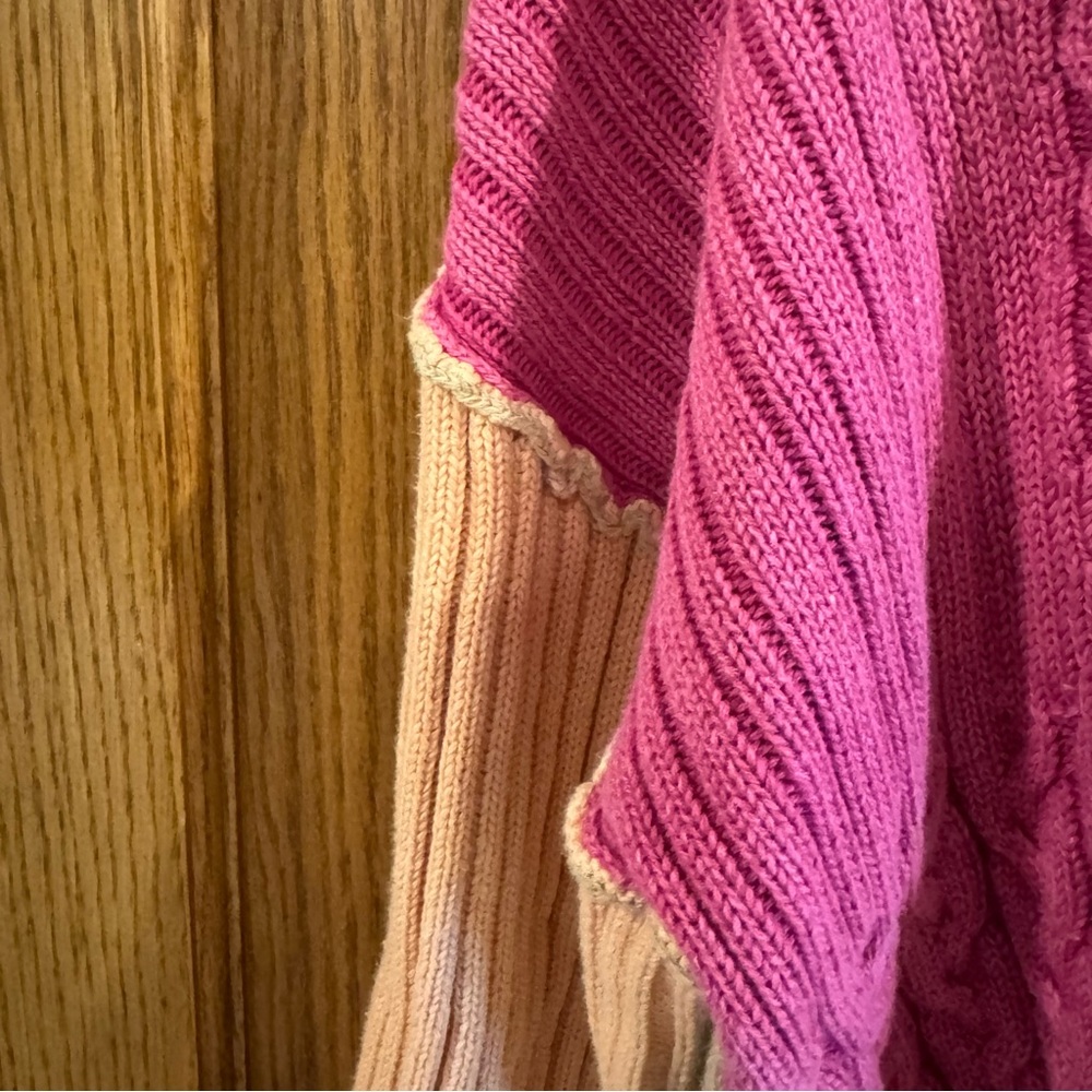 Pol Patchwork Colorblock Cable Knit Cardigan Smal… - image 2